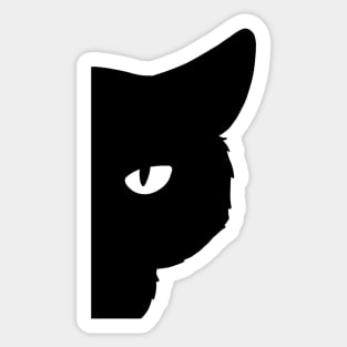 Black Cat Peeking At You Sticker